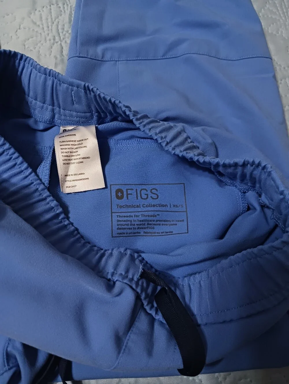 Figs **XS short** unisex ceil blue joggers scrubs pants only interior pocket